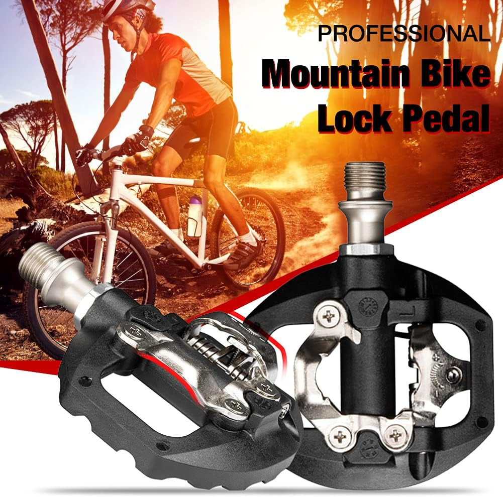 MTB Mountain Bike Pedals Compatible with Shimano SPD 9/16" Bicycle Flat Platform Dual Function Sealed Clipless Pedals with Cleats for Road Mountain Bike